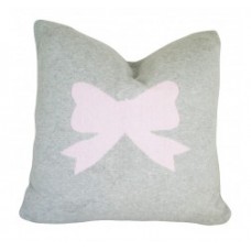 Knit Pillow - Pink Bow